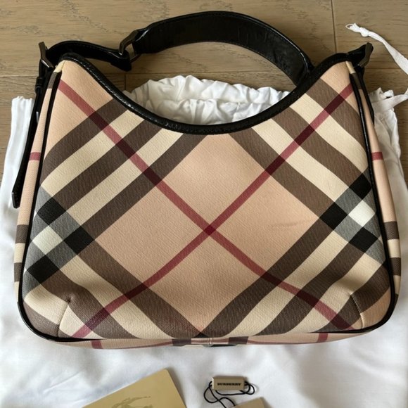 Vintage Burberry Hobo Bag Multicolor Nova Check Pattern - Excellent Condition - Picture 1 of 5